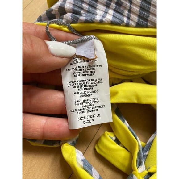 BECCA "Ferocious" Reversible Halter Bikini Top Womens BNWOT Yellow - Picture 5 of 6